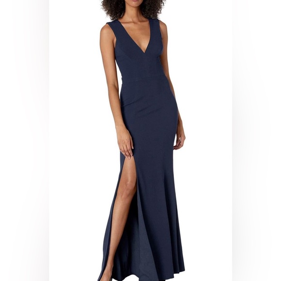 Dress The Population Split Halter Sandra Dress Gown Small - Picture 1 of 4